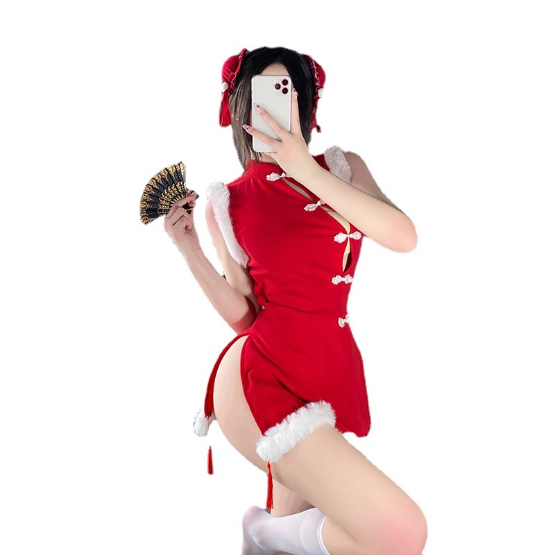 Novo-estilo cheongsam, uniforme de cosplay de coelhinho sexy, internet - Conjunto de celebridades, Rabbit atraente - Roupas de Ano Novo Temático para Mulheres, Desempenho Desgaste 330 Preço:$112.99