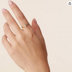 O ouro elegante de 18k-Conjunto de anel opala de lágrimas acilháveis ​​com micro-Acentos Pavé Zirconia - jóias de luxo atemporais para mulheres