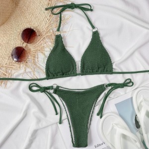Nova moda de banho 2025. Europeu e americano-estilo sexy dois-Piece Bikini Swimsuits para mulheres. Bikinis de comércio exterior elegante para atacado 8818 Preço:$79.99