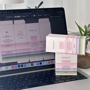 Caixa de perfume de elegância pastel