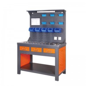 Bancada de trabalho com tira de iluminação e encosta