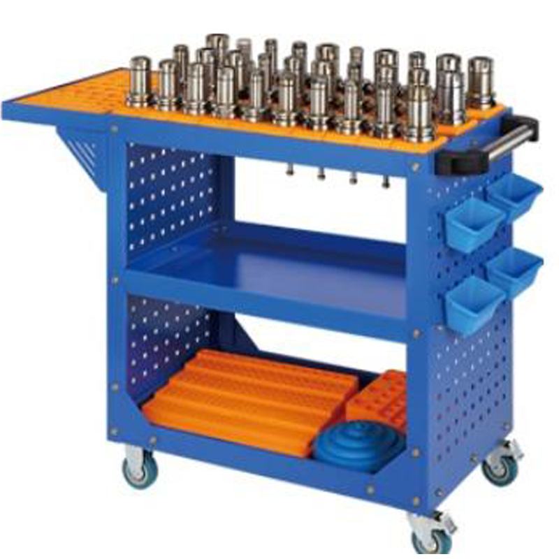 Carrinho de ferramenta de painel perfurado azul CNC