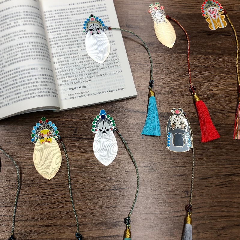 Marcador de tassel de máscara de ópera chinesa