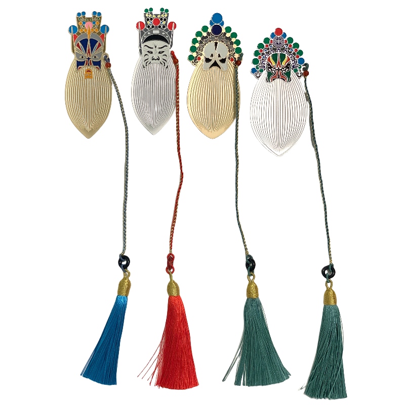 Marcador de tassel de máscara de ópera chinesa
