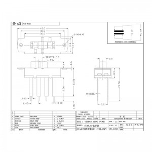 interruptor de deslizamento SS23L16 PIN LONGO CURSH CURSH EQUIPAMENTO MÉDICO Equipamento industrial interruptor de alta corrente Três-Posicione o interruptor deslizante