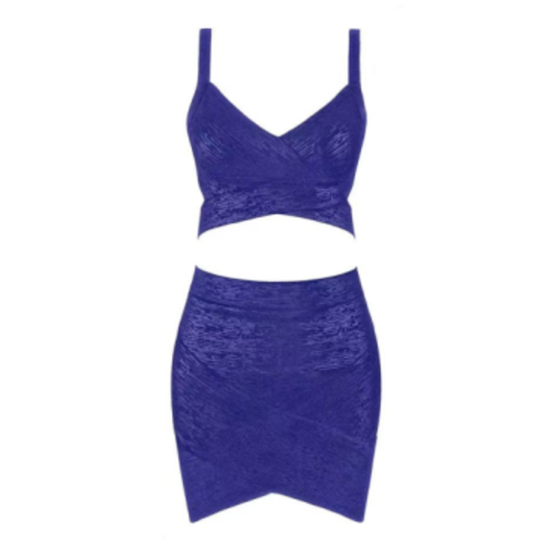 Camisola de malha estampada de ouro de verão, conjunto de saia de chapas de quadril