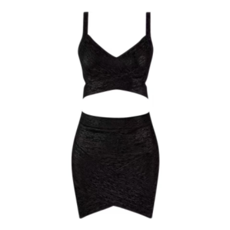 Camisola de malha estampada de ouro de verão, conjunto de saia de chapas de quadril
