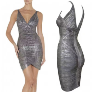 Verão impresso em ouro malha dupla contra suspensórios saia de vestido de bandagem apertada