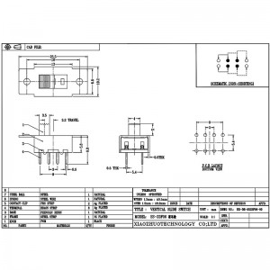 interruptor deslizante SS23F06 Custom-fez o dobro-Linha 6-Pin vertical aspirador de pó de pó.