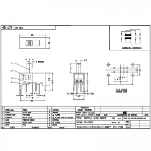 interruptor de slide ss23d03, duplo-Linha oito-Pino três-Posicione, Push Switch Chave Micro deslizante personalizado para eletrodomésticos