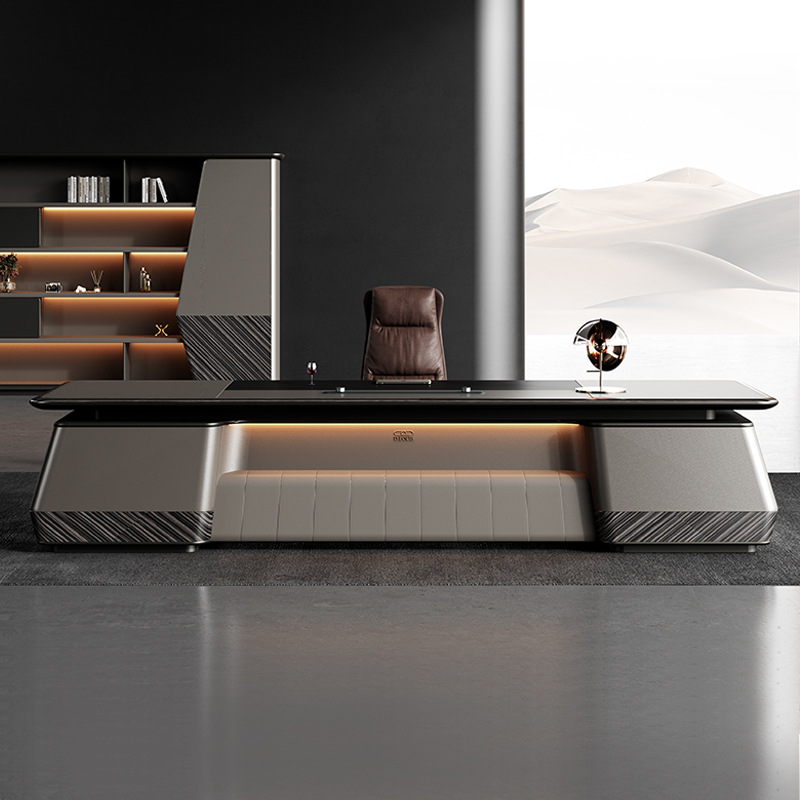 Painel Luxo Modelo DBT006-estilo Gerente Mesa Executiva Única, Presidente\\Grande mesa de escritório com conjunto de cadeiras, mesa Boss