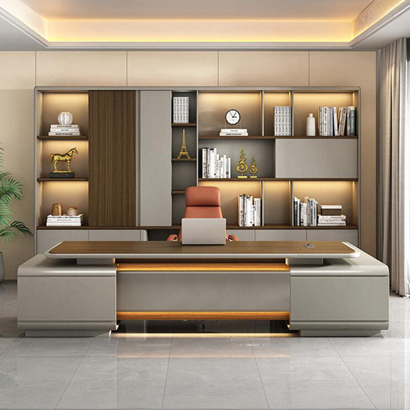 Mesa Executiva Modelo DBT008, Presidente/Chairman Office Desk, Premium Large Manager Desk with Office Chair Set for Manager\Escritório